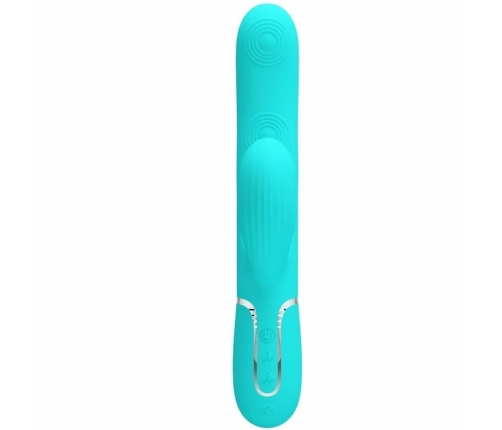 Pretty Love Perlita 3-in-1 Rechargeable Silicone Intimate Device Aqua Green