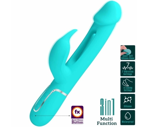 Pretty Love Kampas Aqua Green 3-in-1 Multi-Function Intimate Device