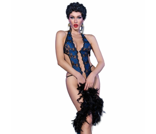 Chilirose CR 4479 Blue Lace Bodysuit S/M - Elegant Floral Design