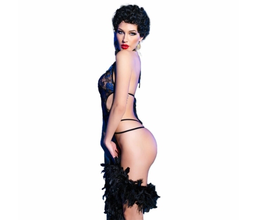 Chilirose CR 4479 Blue Lace Bodysuit S/M - Elegant Floral Design