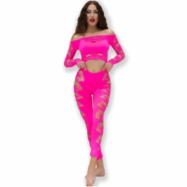 Chilirose CR 4632 Seamless Top & Leggings Set Fuchsia S/L Chilirose CR 4632 Seamless Top & Leggings Set Fuchsia S/L