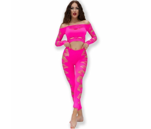 Chilirose CR 4632 Seamless Top & Leggings Set Fuchsia S/L
