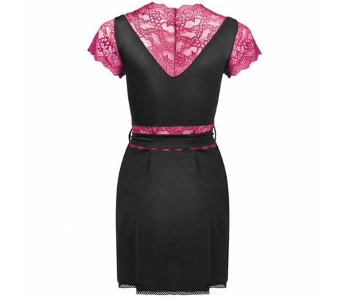 LivCo Corsetti Kumiko LC 90428 Elegant Black Lace Dressing Gown Set S/M