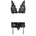 LivCo Corsetti Fashion Belita LC 90231 L/XL Black Lingerie Set with Garter Belt