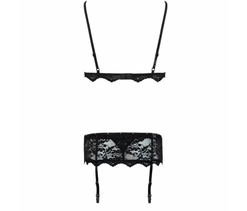 LivCo Corsetti Fashion Belita LC 90231 L/XL Black Lingerie Set with Garter Belt