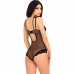 Livco Corsetti Kreame LC 90546 Elegant Black Lace Bodysuit with Tulle Dots