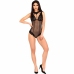 Livco Corsetti Kreame LC 90546 Elegant Black Lace Bodysuit with Tulle Dots