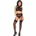 Livco Corsetti Majalesa LC 90526 Black Lace Bra, Garter Belt & Panty Set