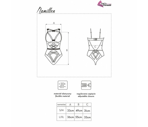 Livco Corsetti Fashion Namillen LC 90528 Elegant Black Bodysuit S/M