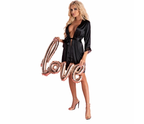 Livco Corsetti Ariladyen Black Lace Robe & Panty Set, Elegant Design