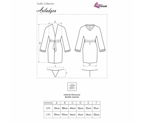 Livco Corsetti Ariladyen Black Dressing Gown & Panty Set L/XL