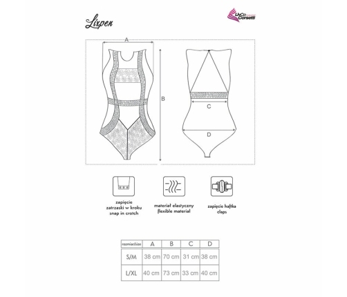 Livco Corsetti Lixpen LC 90612 Bodysuit Black - Elegant Lace Design