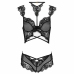 LivCo Corsetti Fashion Palmenom LC 90614 Bra & Panty Set Black L/XL Lace
