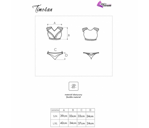 Livco Corsetti Timosan LC 90631 Black L/XL Two-Piece Set with Lace Details