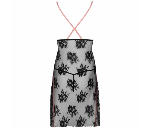 Livco Corsetti Karonin L/XL Black Lace Nightgown & Panty Set