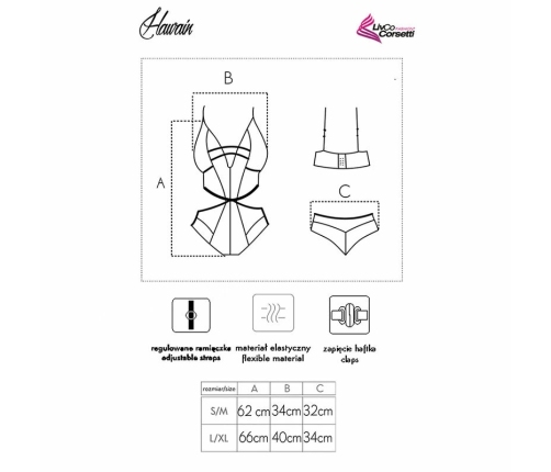 Livco Corsetti Fashion HAWAIN LC 90665 Elegant Black Lace Bodysuit