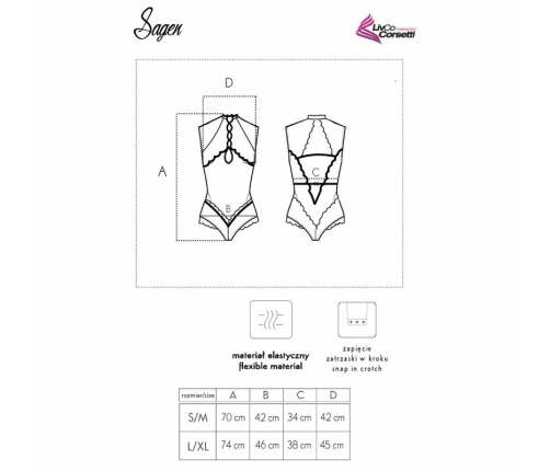 Livco Corsetti Sagen LC 90694 Elegant Black Lace Mesh Bodysuit