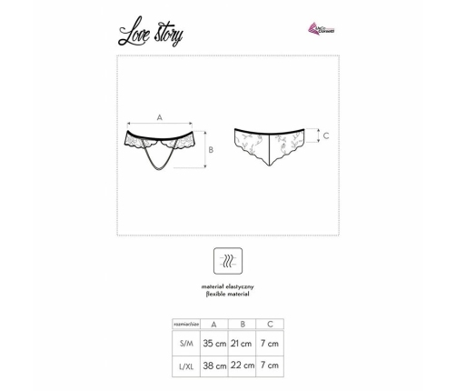 LIVCO CORSETTI FASHION - LOVE STORY LC 90679 PANTY CROTCHLESS NEGRO L/XL