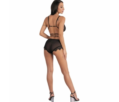 Livco Corsetti Drezna LC 90733 Black Lace Set with Gold Accents L/XL