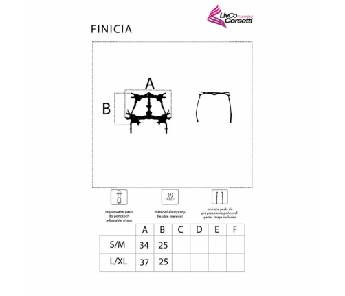 Livco Corsetti Finicia LC90725 Garter Belt Black L/XL - Elegant Lace Finish
