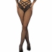 LivCo Corsetti Faxandra LC90742 Black Fishnet Tights with Lace Belt