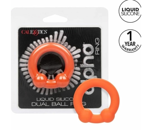 CalExotics Alpha Dual Support Ring Orange - Flexible Liquid Silicone, 3.75 cm