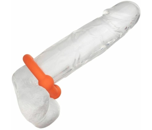 CalExotics Alpha Dual Support Ring Orange - Flexible Liquid Silicone, 3.75 cm