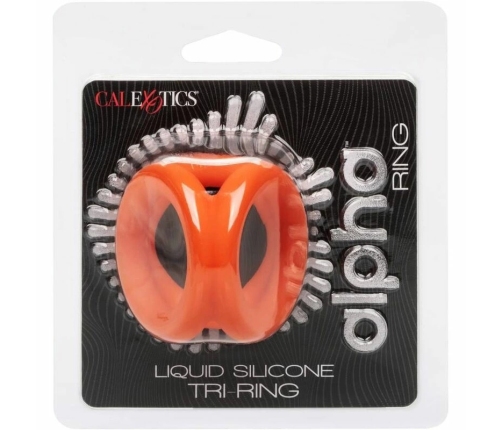 CalExotics Alpha Tri-Ring Intimate System Orange Liquid Silicone 3-Ring