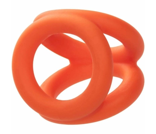 CalExotics Alpha Tri-Ring Intimate System Orange Liquid Silicone 3-Ring