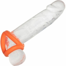 CalExotics Alpha Tri-Ring Intimate System Orange Liquid Silicone 3-Ring