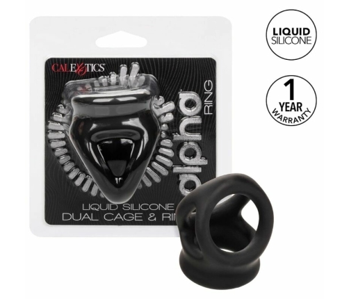 CalExotics Alpha Dual Cage Ring Black - Liquid Silicone Support System