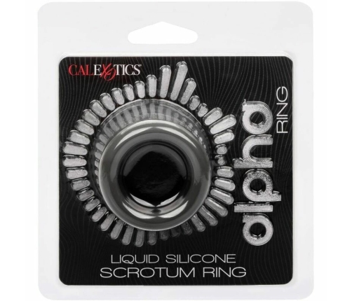 CalExotics Alpha Liquid Silicone Black Anatomical Support Ring 3.75 cm