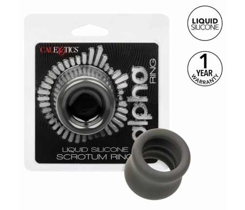 CalExotics Alpha Liquid Silicone Black Anatomical Support Ring 3.75 cm