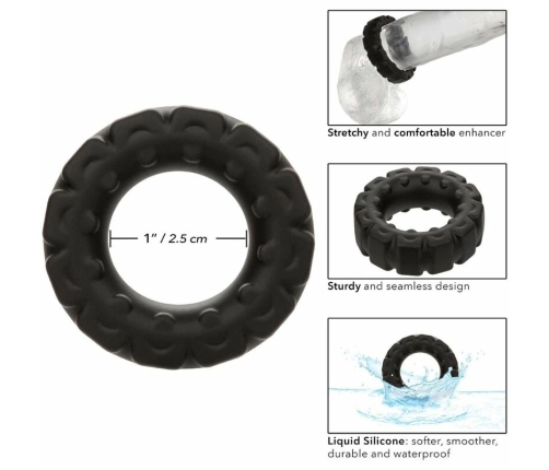 CalExotics Alpha Liquid Silicone Tread Ring Black 2.5 cm Durable Comfort