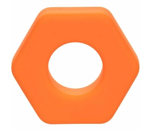 CalExotics Alpha Prolong Liquid Silicone Hexagonal Ring Orange 2 cm