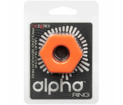 CalExotics Alpha Prolong Liquid Silicone Hexagonal Ring Orange 2 cm