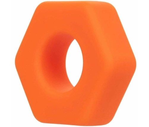 CalExotics Alpha Prolong Liquid Silicone Hexagonal Ring Orange 2 cm