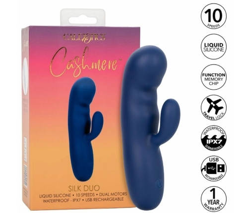 CalExotics Cashmere Silk Duo Blue - Dual-Motor Flexible Massager, Waterproof