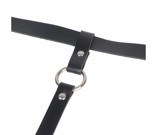 Subblime Leather Leg Harness Black - Adjustable Chain Detail, One Size