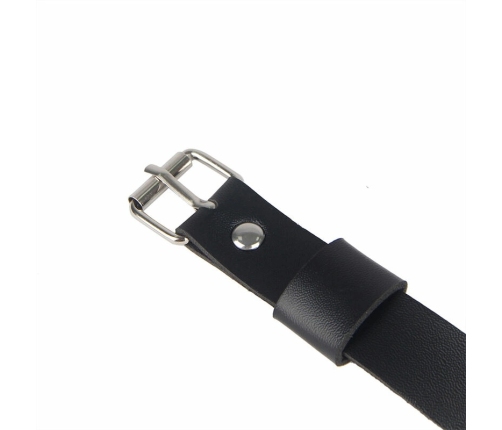 Subblime Leather Leg Harness Black - Adjustable Chain Detail, One Size