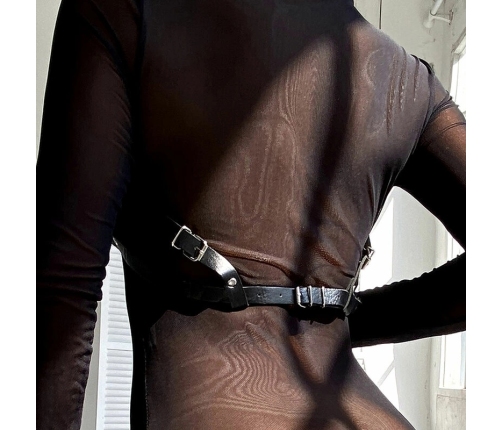 Subblime Leather Chest Accessory Black - Adjustable Unisex Harness One Size