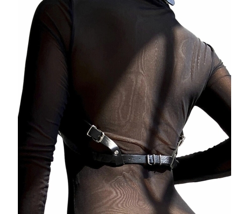 Subblime Leather Chest Accessory Black - Adjustable Unisex Harness One Size