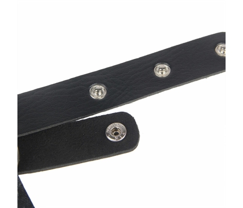 Subblime Leather Chest Harness with Chain Accents Black One Size