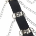 Subblime Leather Chest Harness with Chain Accents Black One Size