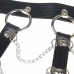 Subblime Leather Chest Harness with Chain Accents Black One Size