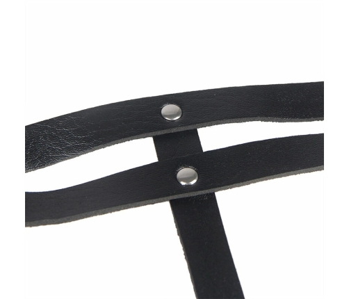 Subblime Black Leather Chain Belt - Adjustable with Metal Rings, One Size