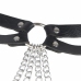Subblime Black Leather Chain Belt - Adjustable with Metal Rings, One Size