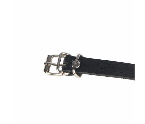 Subblime Black Leather Chain Belt - Adjustable with Metal Rings, One Size
