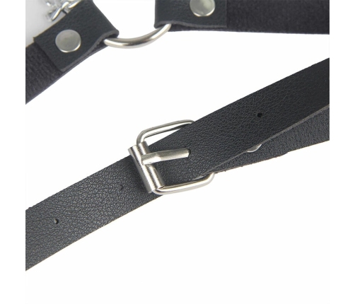 Subblime Leather Belt Harness Black - Adjustable Chain Detail, One Size