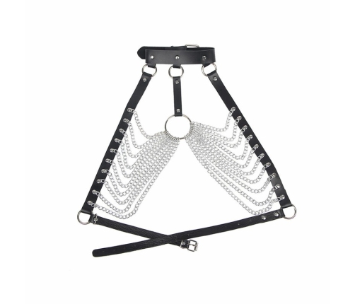 Subblime Chest Harness Black with Decorative Chain Details One Size